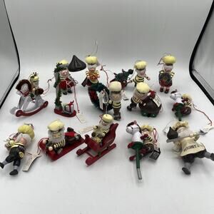 Lot 14 Vtg 90's Hershey's Christmas Wooden ornaments SANTA BAKER Elf Kurt Alder